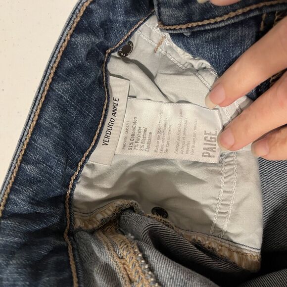 Women's Paige Size 26 Verdugo Ankle Skinny Jeans Stretch Low Rise - Picture 9 of 9